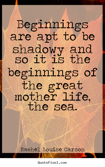 Make custom picture quotes about life - Beginnings are apt to be shadowy and so it is the beginnings..