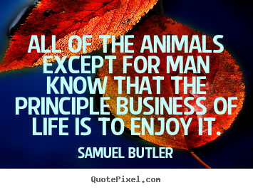 Life quotes - All of the animals except for man know that..