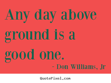Don Williams, Jr picture quotes - Any day above ground is a good one. - Life quotes
