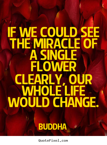 Create graphic pictures sayings about life - If we could see the miracle of a single flower clearly,..