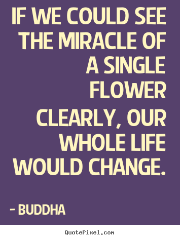 Create graphic poster quotes about life - If we could see the miracle of a single flower clearly, our whole..