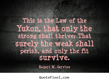 Quotes about life - This is the law of the yukon, that only the strong shall thrive;..