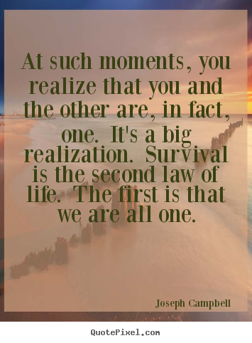 Joseph Campbell picture quotes - At such moments, you realize that you and the other are,.. - Life quote