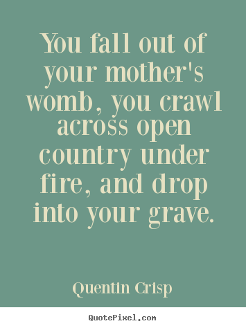 Quote about life - You fall out of your mother's womb, you crawl across open country..