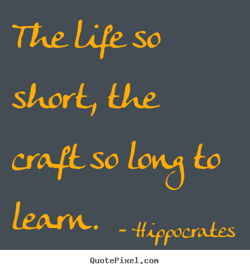 Life quotes - The life so short, the craft so long to learn.