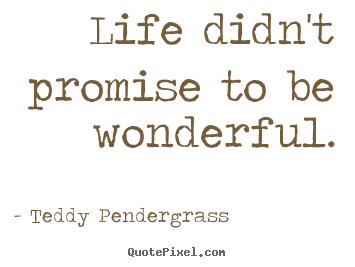 Life quotes - Life didn't promise to be wonderful.