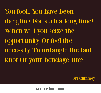 Sri Chinmoy picture quotes - You fool, you have been dangling for such a long time! when will you.. - Life quotes