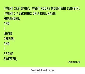 Sayings about life - I went sky divin', i went rocky mountain climbin', i went..