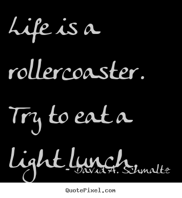 Life quotes - Life is a rollercoaster. try to eat a light lunch.