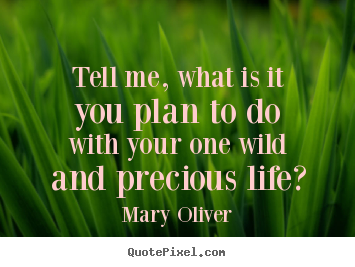 Tell me, what is it you plan to dowith your one wild.. Mary Oliver good life quotes