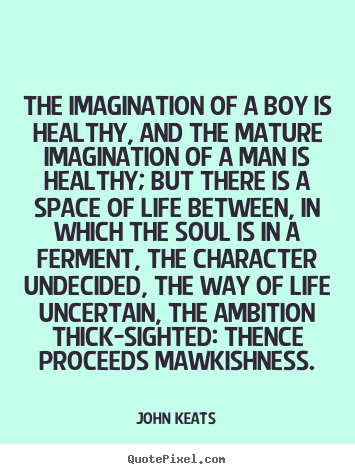Life quote - The imagination of a boy is healthy, and the mature imagination..