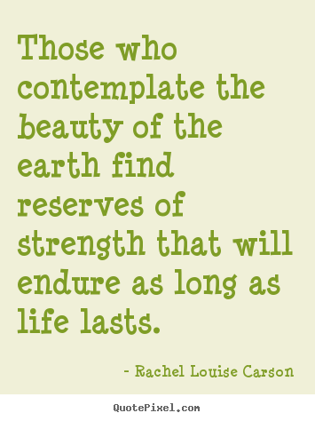 Those who contemplate the beauty of the earth find.. Rachel Louise Carson best life quote
