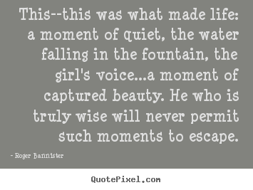 Create your own picture quotes about life - This--this was what made life: a moment of quiet, the water..
