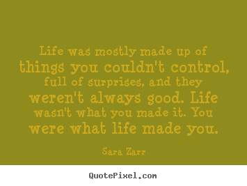 Life was mostly made up of things you couldn't.. Sara Zarr great life quotes