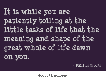 Life quotes - It is while you are patiently toiling at the..