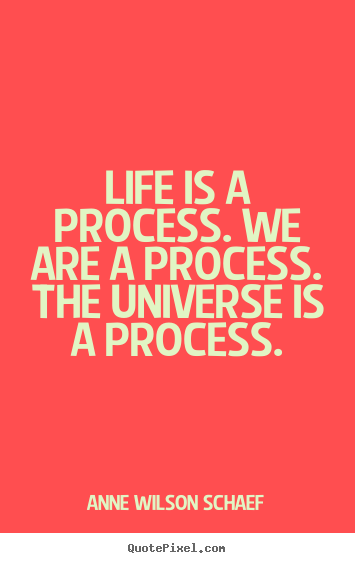 Anne Wilson Schaef pictures sayings - Life is a process. we are a process. the universe is a process. - Life quote