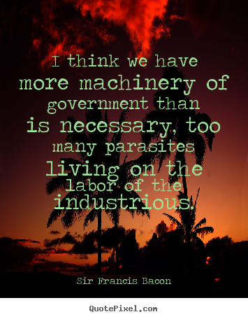 I think we have more machinery of government than is.. Sir Francis Bacon  life quotes