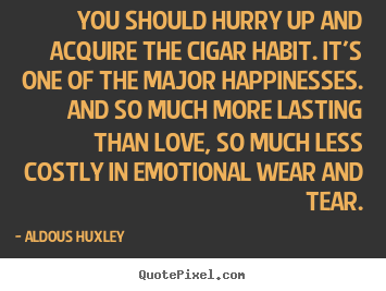 Quotes about love - You should hurry up and acquire the cigar habit...