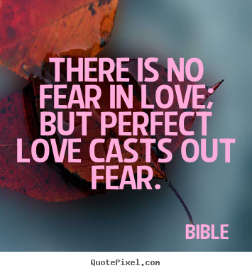 Love quotes - There is no fear in love; but perfect love casts out fear.