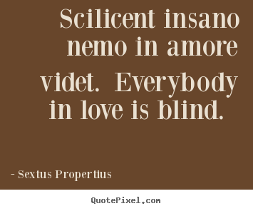 Sextus Propertius picture quote - Scilicent insano nemo in amore videt. everybody in.. - Love quotes