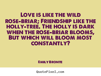 Love is like the wild rose-briar; friendship like the holly-tree... Emily Bronte greatest love quotes