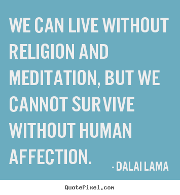 Dalai Lama picture quote - We can live without religion and meditation, but we cannot.. - Love quote