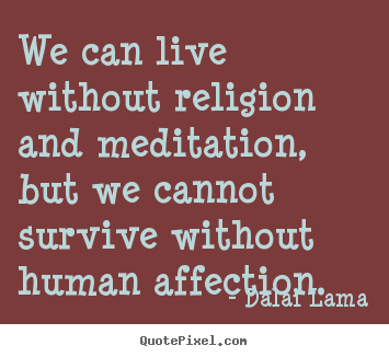 Dalai Lama image quote - We can live without religion and meditation, but we cannot survive.. - Love quote