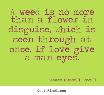 Love quotes - A weed is no more than a flower in disguise, which is seen..