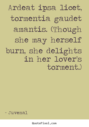 Sayings about love - Ardeat ipsa licet, tormentia gaudet amantis. (though she may herself burn,..