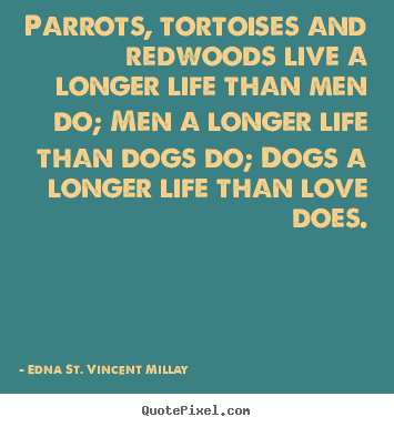 Quotes about love - Parrots, tortoises and redwoods live a longer life than..