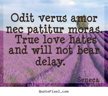 Love quotes - Odit verus amor nec patitur moras. true love hates and will not..