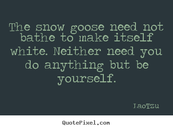 Love quotes - The snow goose need not bathe to make itself..