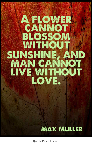 A flower cannot blossom without sunshine,.. Max Muller  love quotes