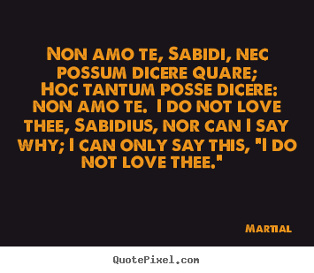 Quotes about love - Non amo te, sabidi, nec possum dicere quare;..