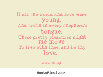 Design poster quotes about love - If all the world and love were young, and truth in every shepherd's..
