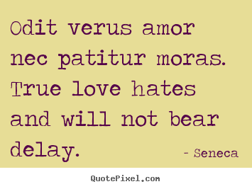 Love quotes - Odit verus amor nec patitur moras. true love hates and will not bear..