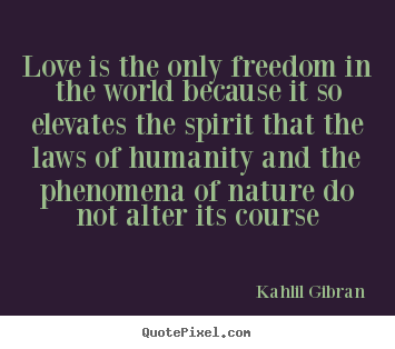 Quotes about love - Love is the only freedom in the world because it so elevates..