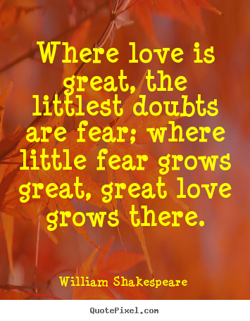 Where love is great, the littlest doubts are fear; where little.. William Shakespeare  top love sayings