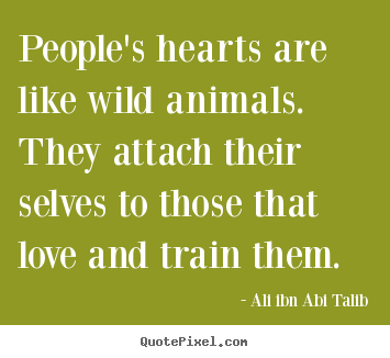 Ali Ibn Abi Talib picture quotes - People's hearts are like wild animals. they attach their.. - Love quotes