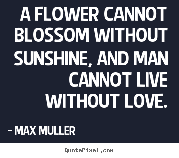 Max Muller picture quotes - A flower cannot blossom without sunshine, and man cannot.. - Love sayings