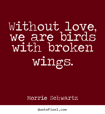 Diy picture quote about love - Without love, we are birds with broken wings.