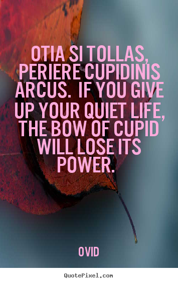Love sayings - Otia si tollas, periere cupidinis arcus. if you give..