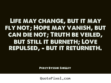 Love quote - Life may change, but it may fly not; hope may vanish,..