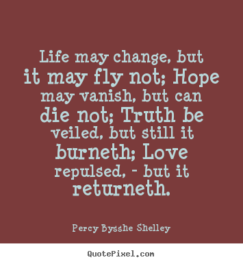 Quotes about love - Life may change, but it may fly not; hope may vanish, but can..