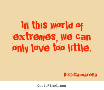 Love quote - In this world of extremes, we can only love too little.