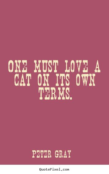 Love quote - One must love a cat on its own terms.