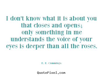 Love quotes - I don't know what it is about you that closes and opens;only..