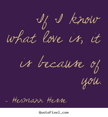 If i know what love is, it is because of you. Hermann Hesse  love quotes