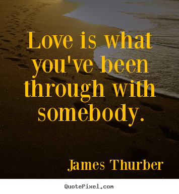 Love quotes - Love is what you've been through with somebody.