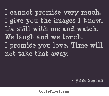Anne Sexton picture quote - I cannot promise very much.i give you the images i know.lie.. - Love sayings